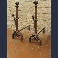 Wrought iron andirons